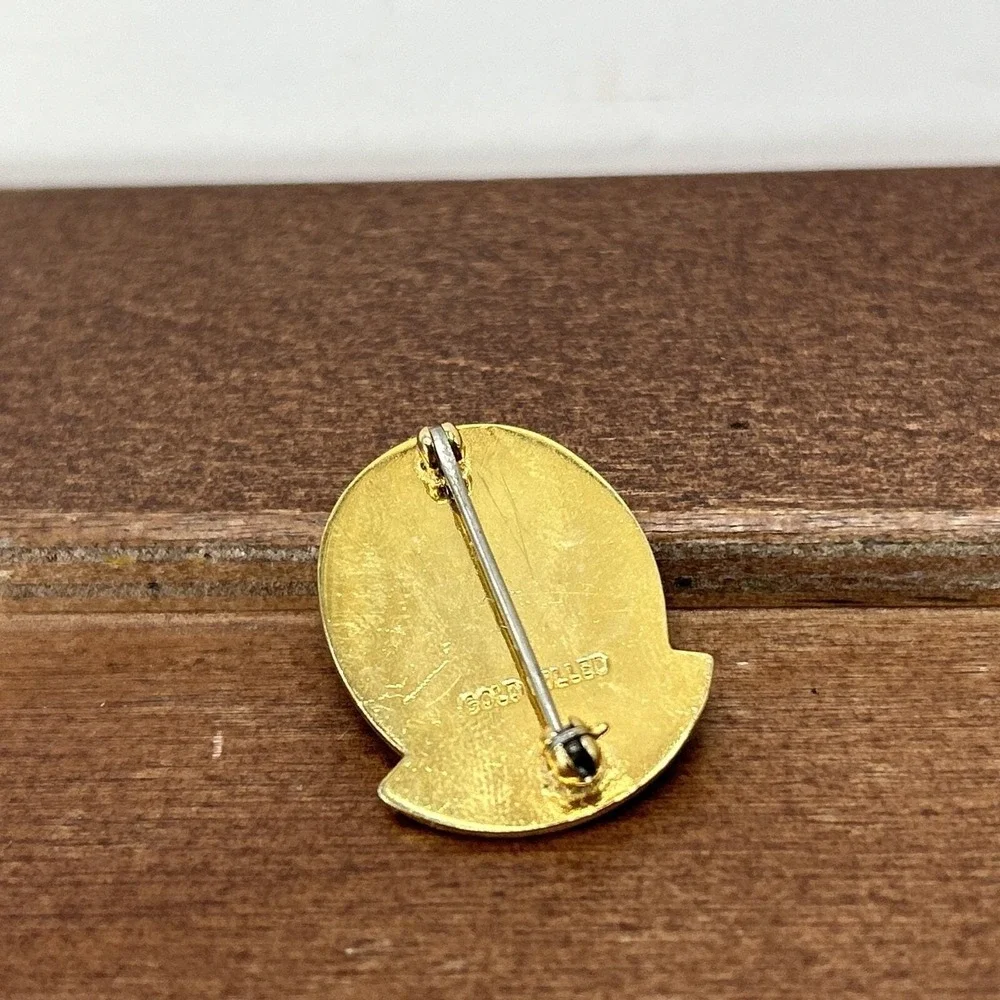 Vintage 3‎ Kings Magi Bethlehem Star Jesus Gold Filled Pin Brooch Button
